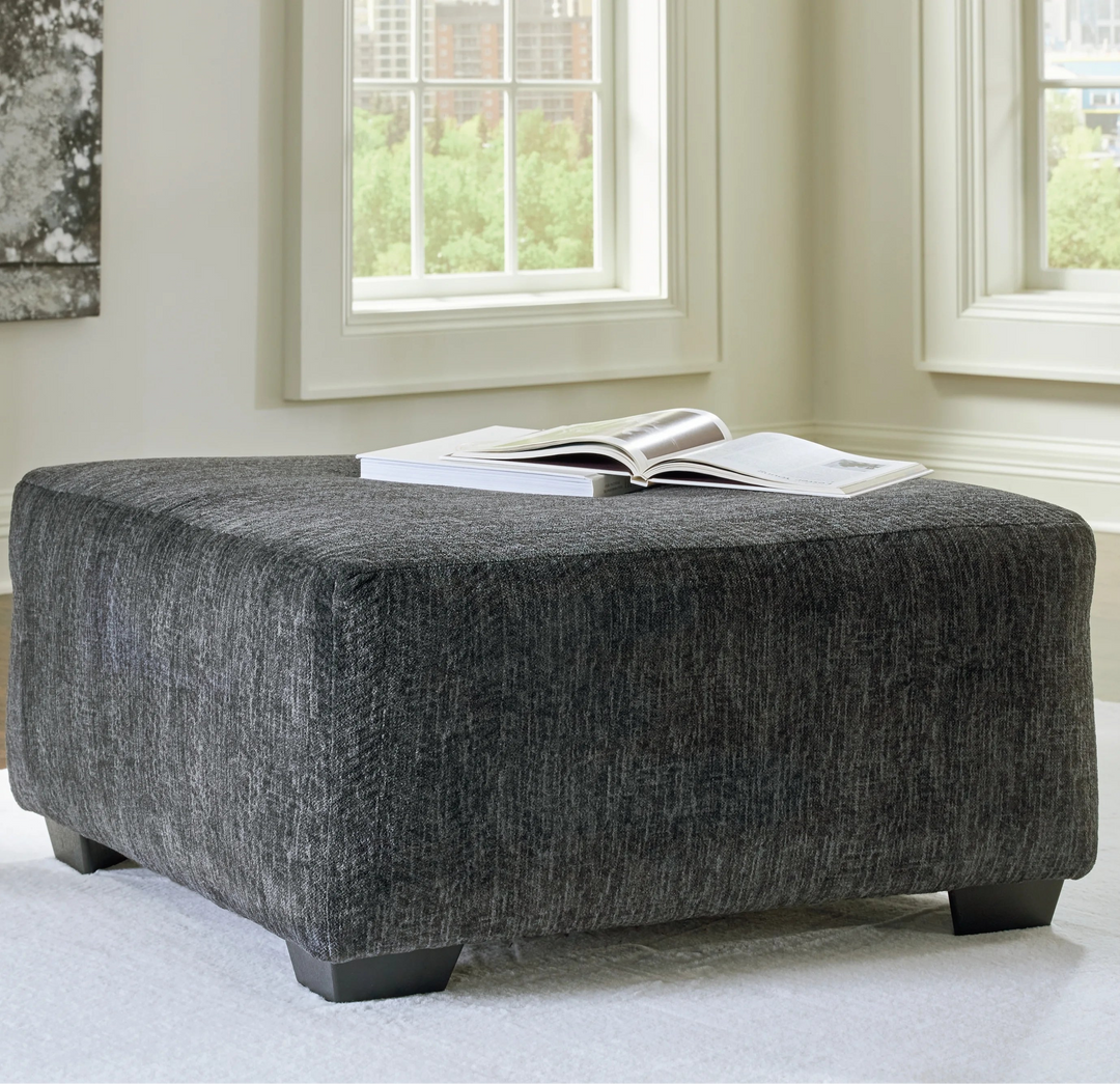 3550408 Biddeford Oversized Accent Ottoman In Fabric Upholstery - Shadow | Signature Design By Ashley