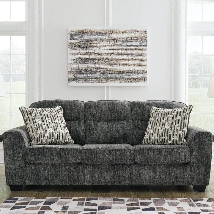 5050438 Lonoke Stationary Sofa In Fabric Upholstery - Gunmetal | Signature Design By Ashley