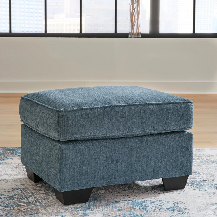 4060514 Cashton Accent Ottoman In Fabric Upholstery - Blue | Signature Design By Ashley
