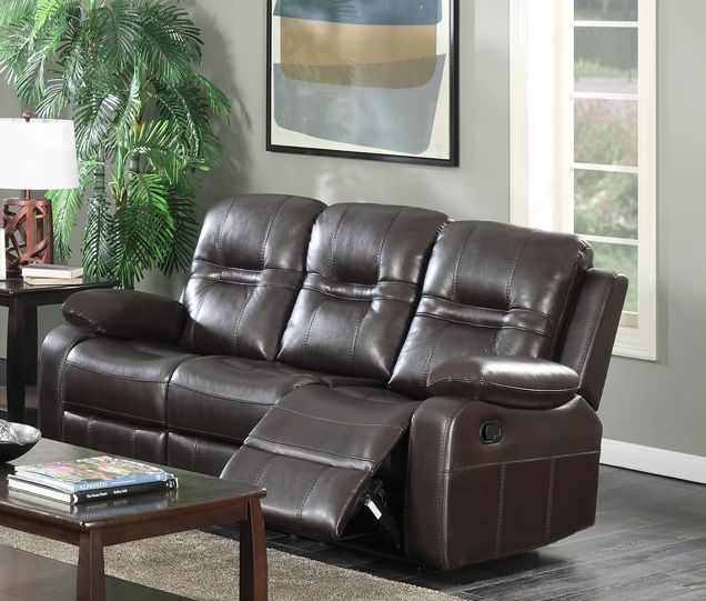 Elegant Napolean Recliner With Chocolate Brown Leather Upholstery