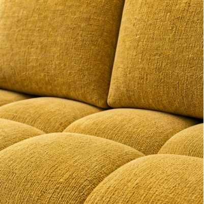 Zara Yellow 2-Seater Loveseat In Fabric Upholstery