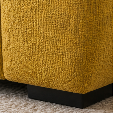 Zara Yellow 2-Seater Loveseat In Fabric Upholstery