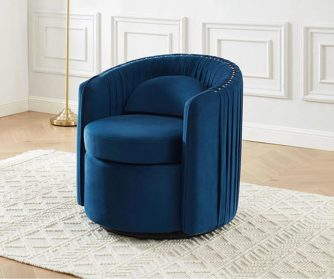 Zevon Blue Velvet Arm Chair
