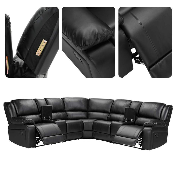 Mesmerizing and Luxurious 6-Seat Reclining Sectional Sofa with 2 Cup Holders