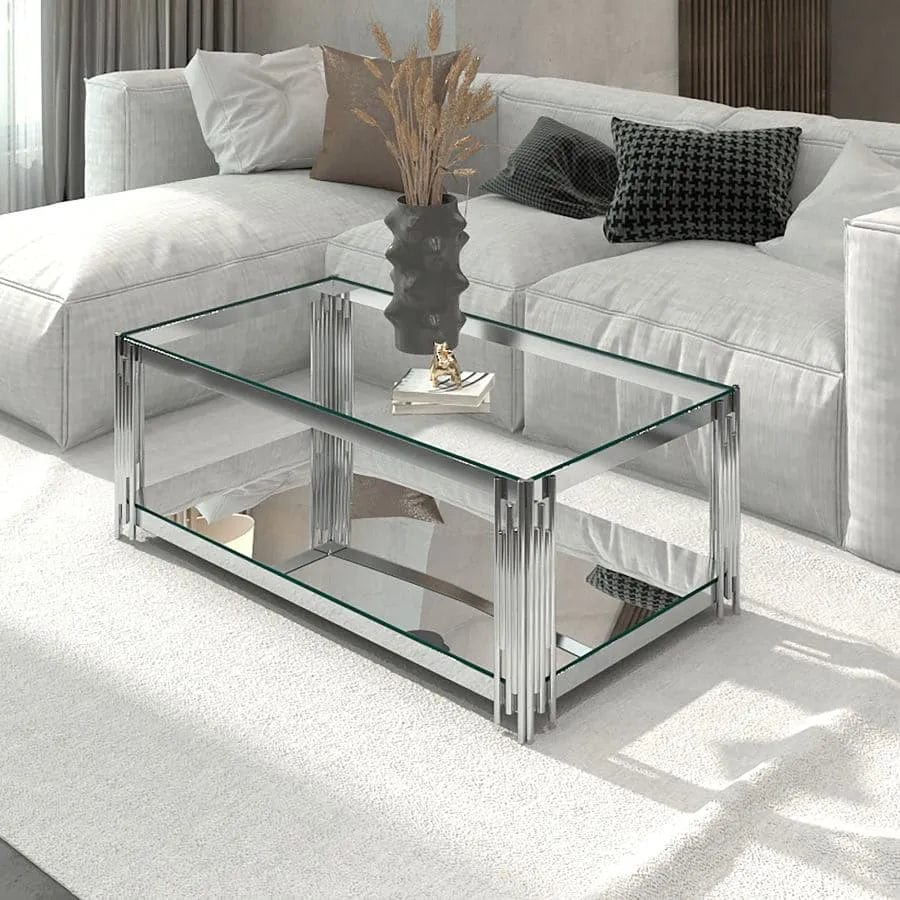 Brooklyn Timeless Coffee Table With Enticing Silver Finish