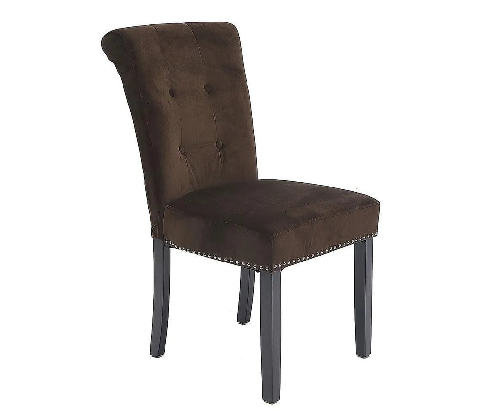 Suede Fabric Chair In Brown