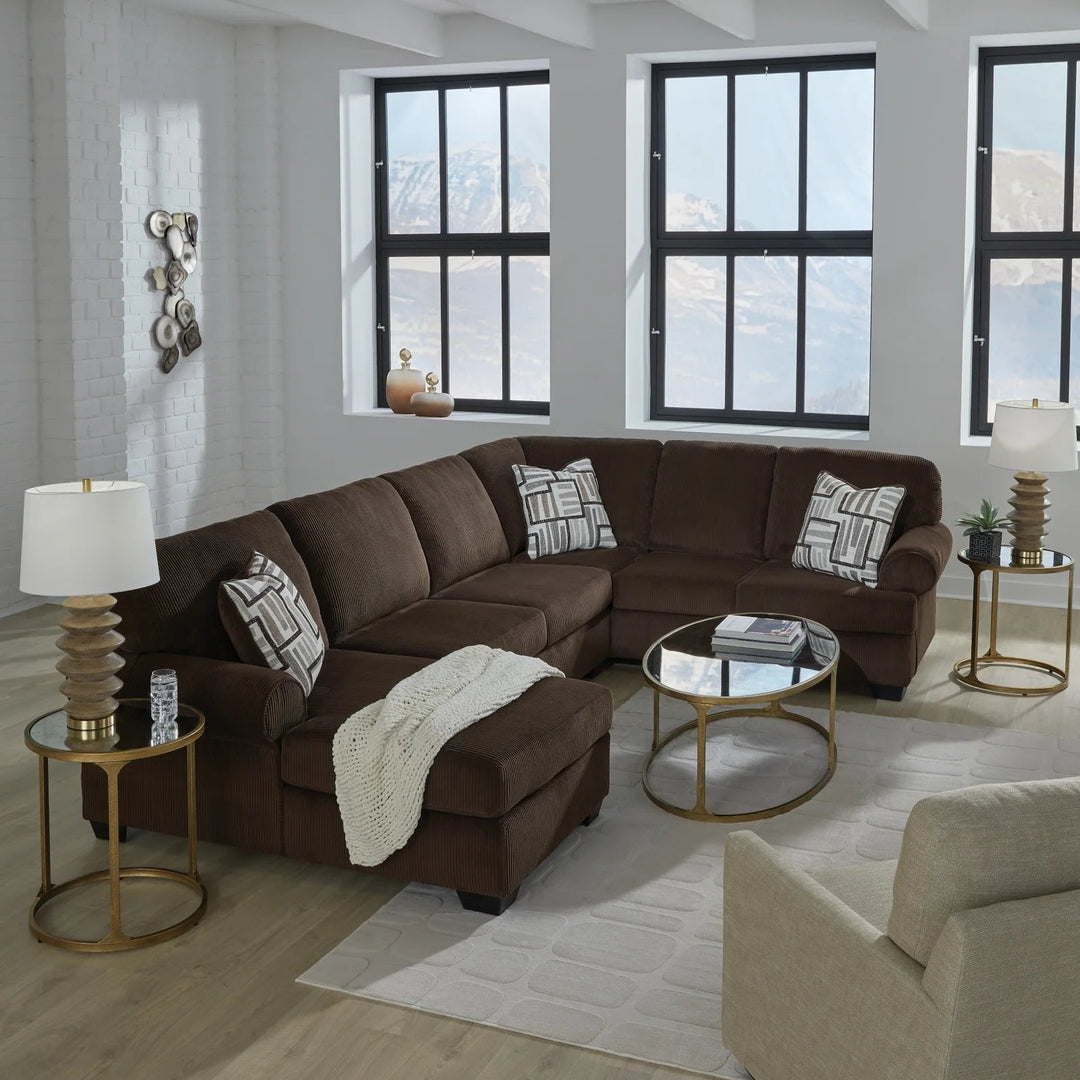 Kimlee 3-Piece Sectional Sofa In Fabric Upholstery - Chocolate | Signature Design By Ashley