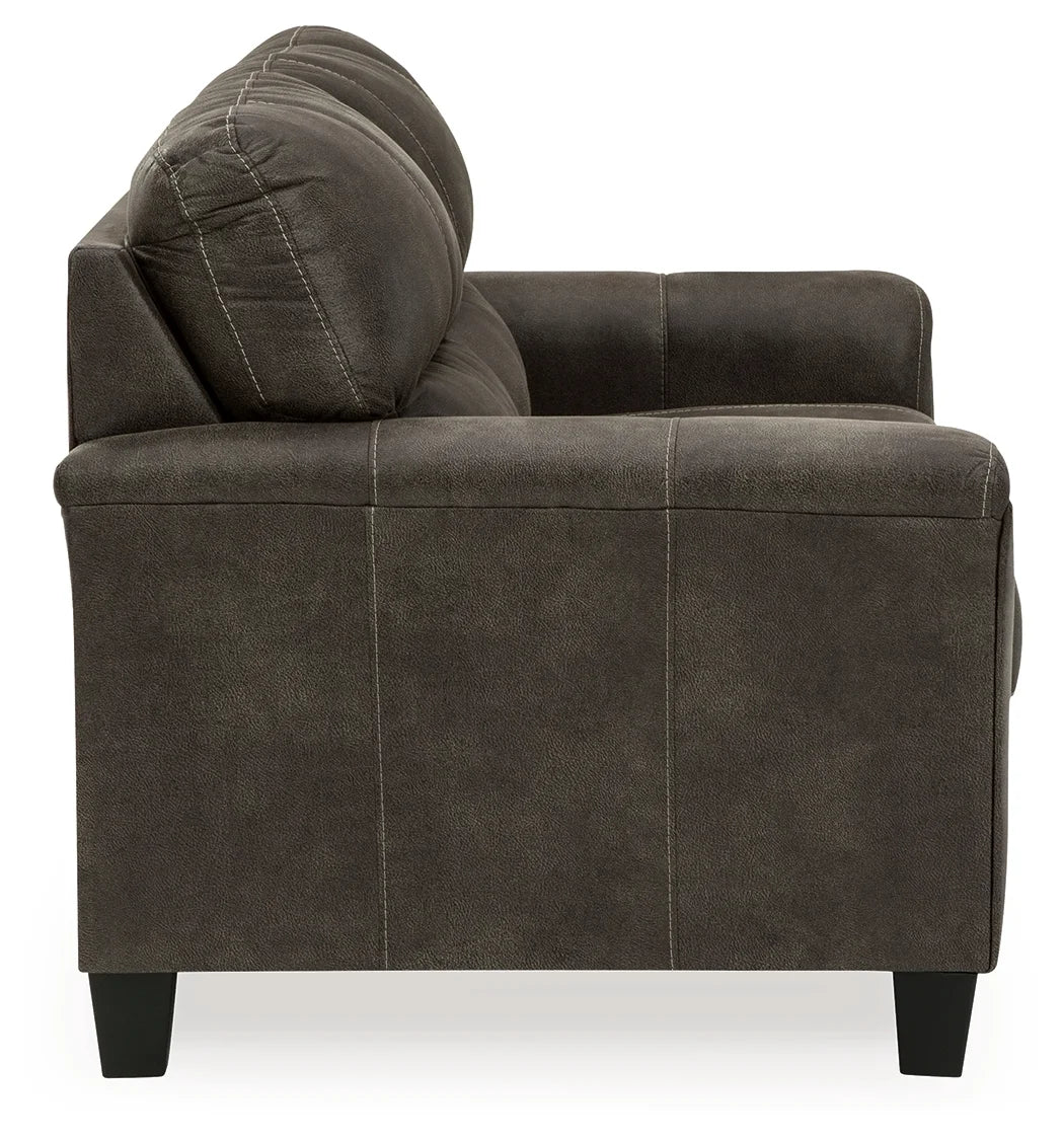 9400235 Navi Loveseat in Leather Upholstery - Smoke | Signature Design By Ashley