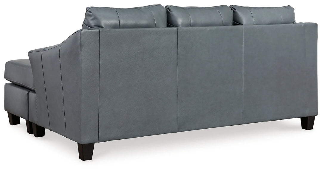 4770518 Genoa Sofa Chaise In Leather Upholstery - Steel | Signature Design By Ashley