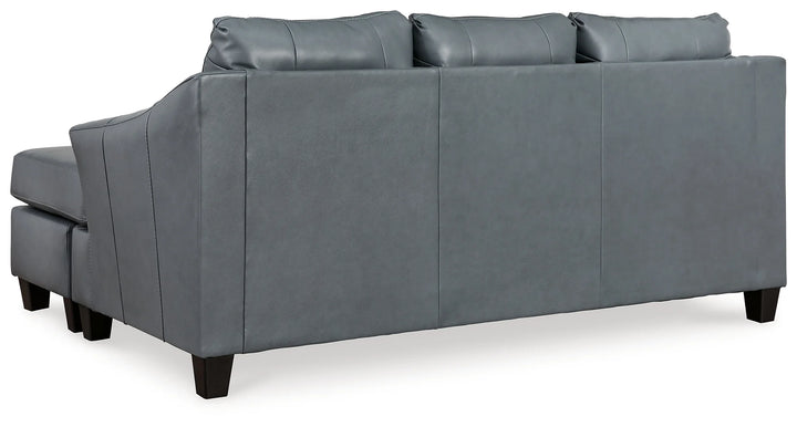 4770518 Genoa Sofa Chaise In Leather Upholstery - Steel | Signature Design By Ashley