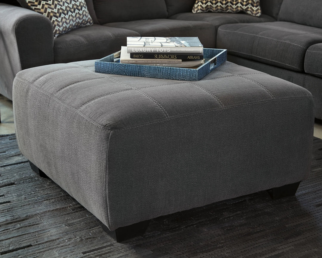 2862008 Ambee Oversized Accent Ottoman In Fabric Upholstery - Slate | Benchcraft By Ashley