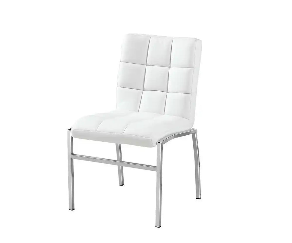 Coco White Faux Leather Dining Chairs With Chrome Legs (4 Per Box)