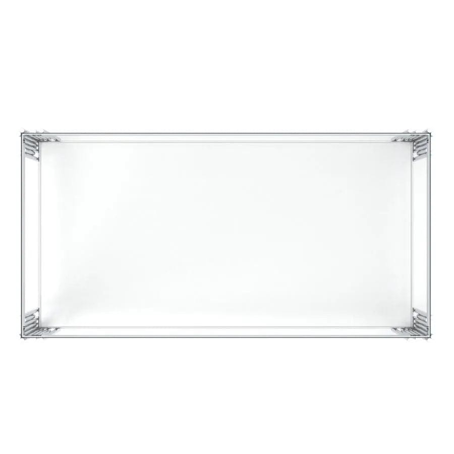Contemporary Metal and Glass Rectangular Coffee Table - Silver