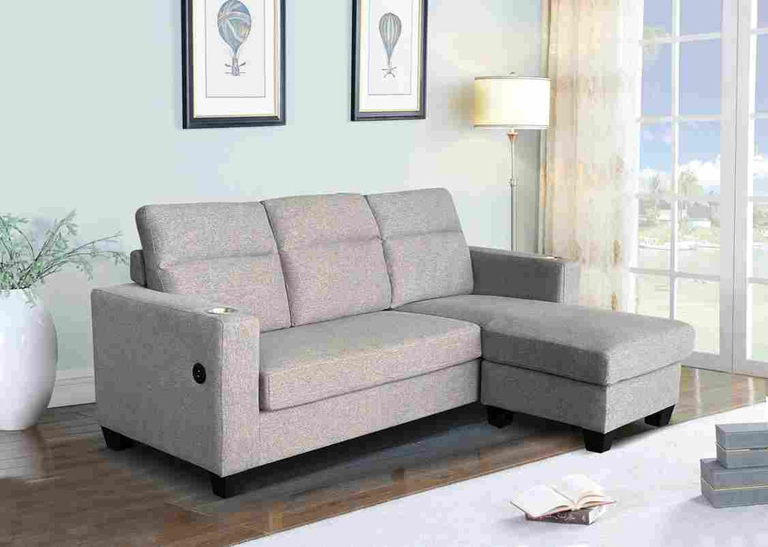 Vico Reversible Sectional Sofa with Smart Charging and Cup Holder