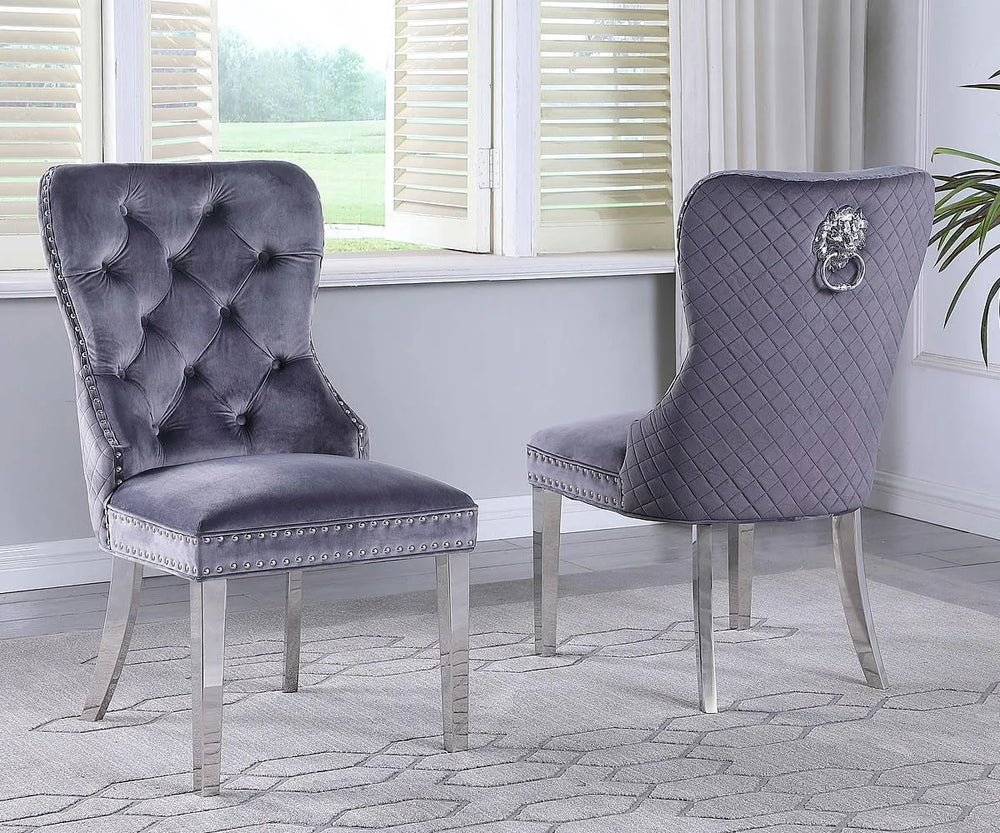 Lana Grey Velvet Chair Only