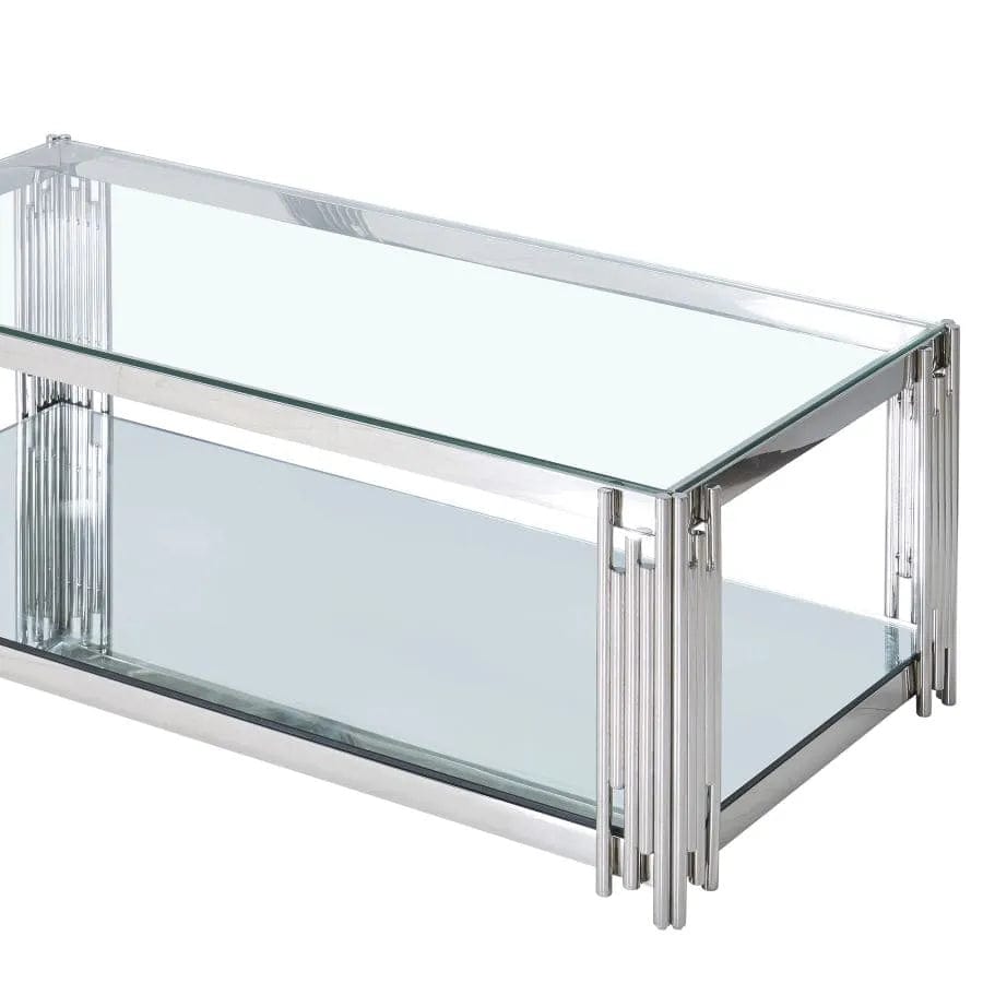 Brooklyn Timeless Coffee Table With Enticing Silver Finish