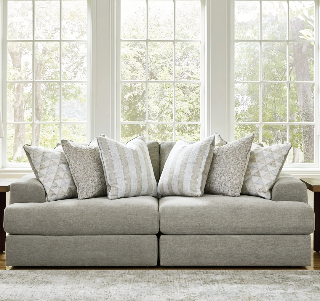 58103S1 Avaliyah 2-Piece Stationary Sofa In Fabric Upholstery - Ash | Signature Design By Ashley
