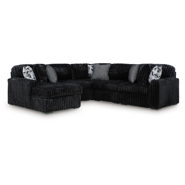 Midnight-madness 6-Piece Fabric Sectional Sofa With Chaise - Onyx | Signature Design By Ashley