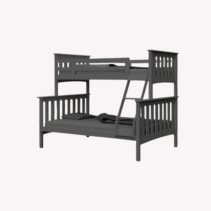 Parker Stylish Bunk Bed (Single/ Double) In Tempting Grey Finish