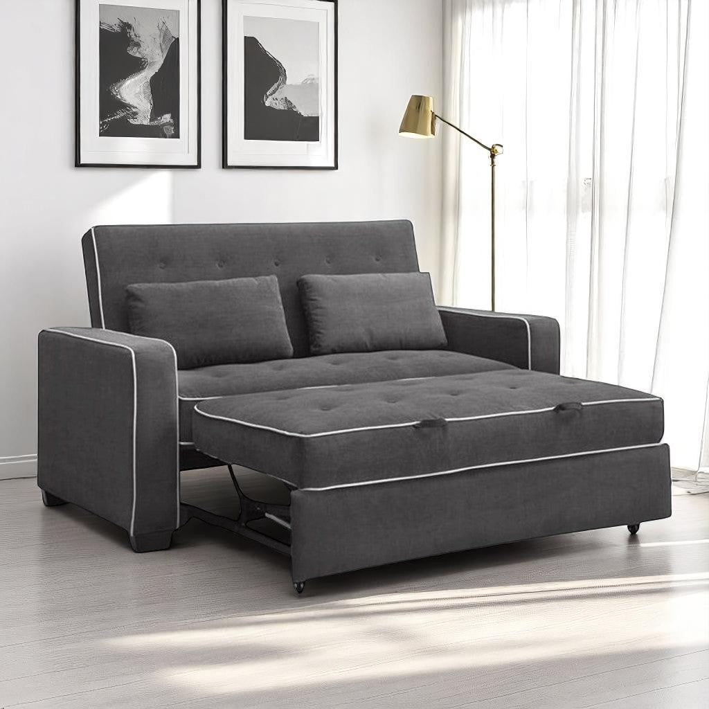 Austin Fabric Upholstered Sleeper Sofa With Built-In USB Ports - Grey - Additional View