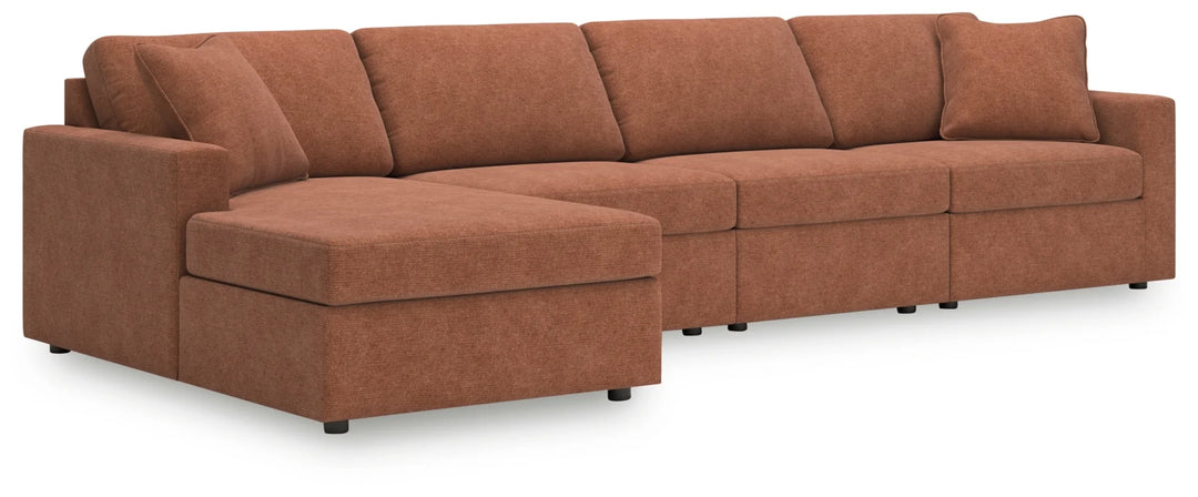 Modmax 4-Piece Fabric Sectional Sofa With Corner Chaise - Spice | Signature Design By Ashley