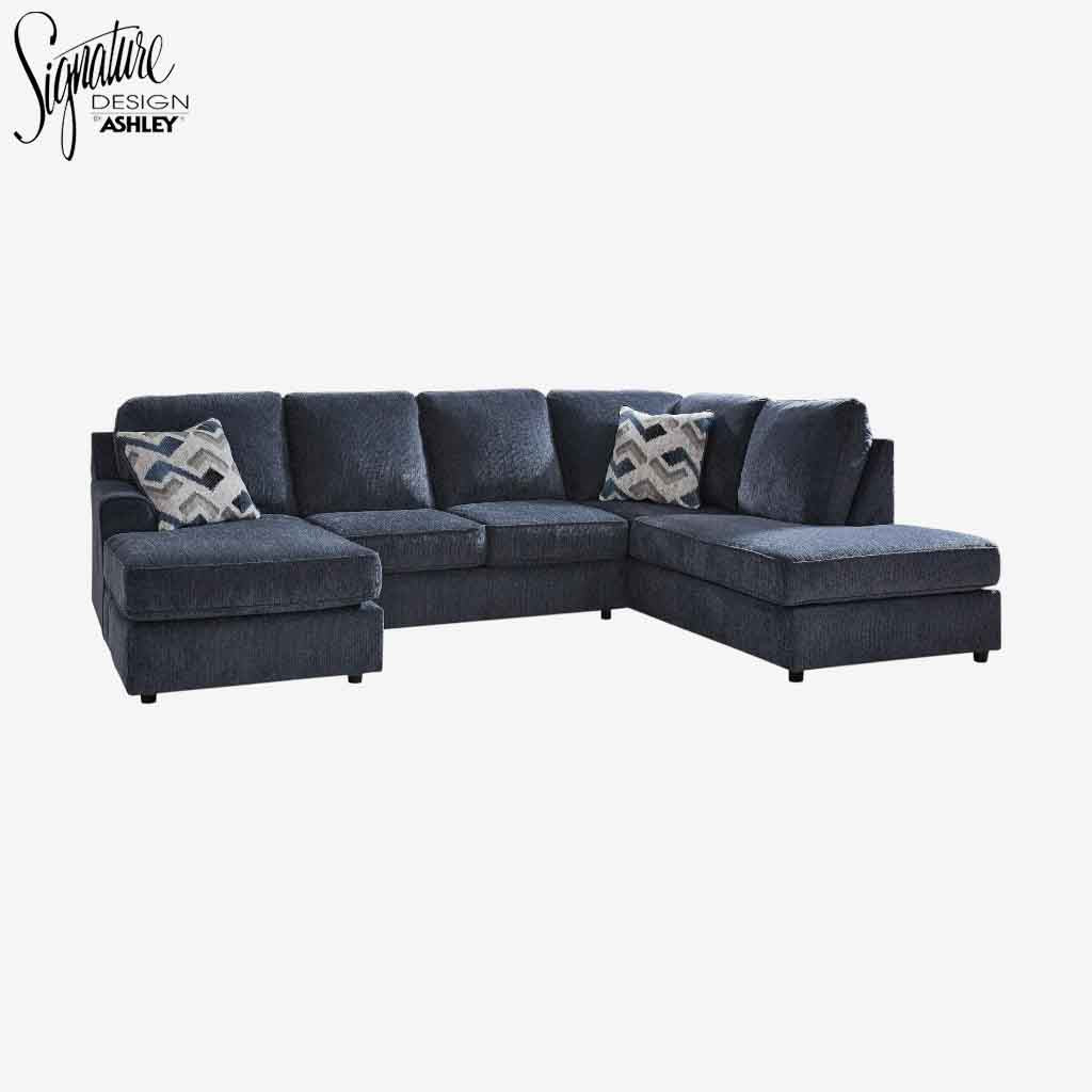 Albar Place 2-Piece Fabric Sectional Sofa With Dual Chaise - Cobalt | Signature Design By Ashley