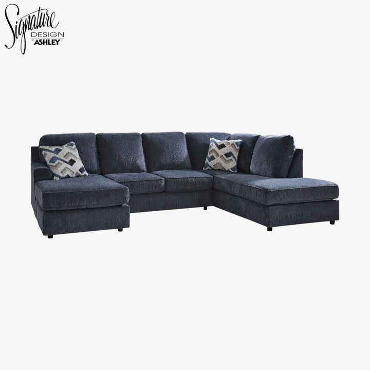 Albar Place 2-Piece Fabric Sectional Sofa With Dual Chaise - Cobalt | Signature Design By Ashley