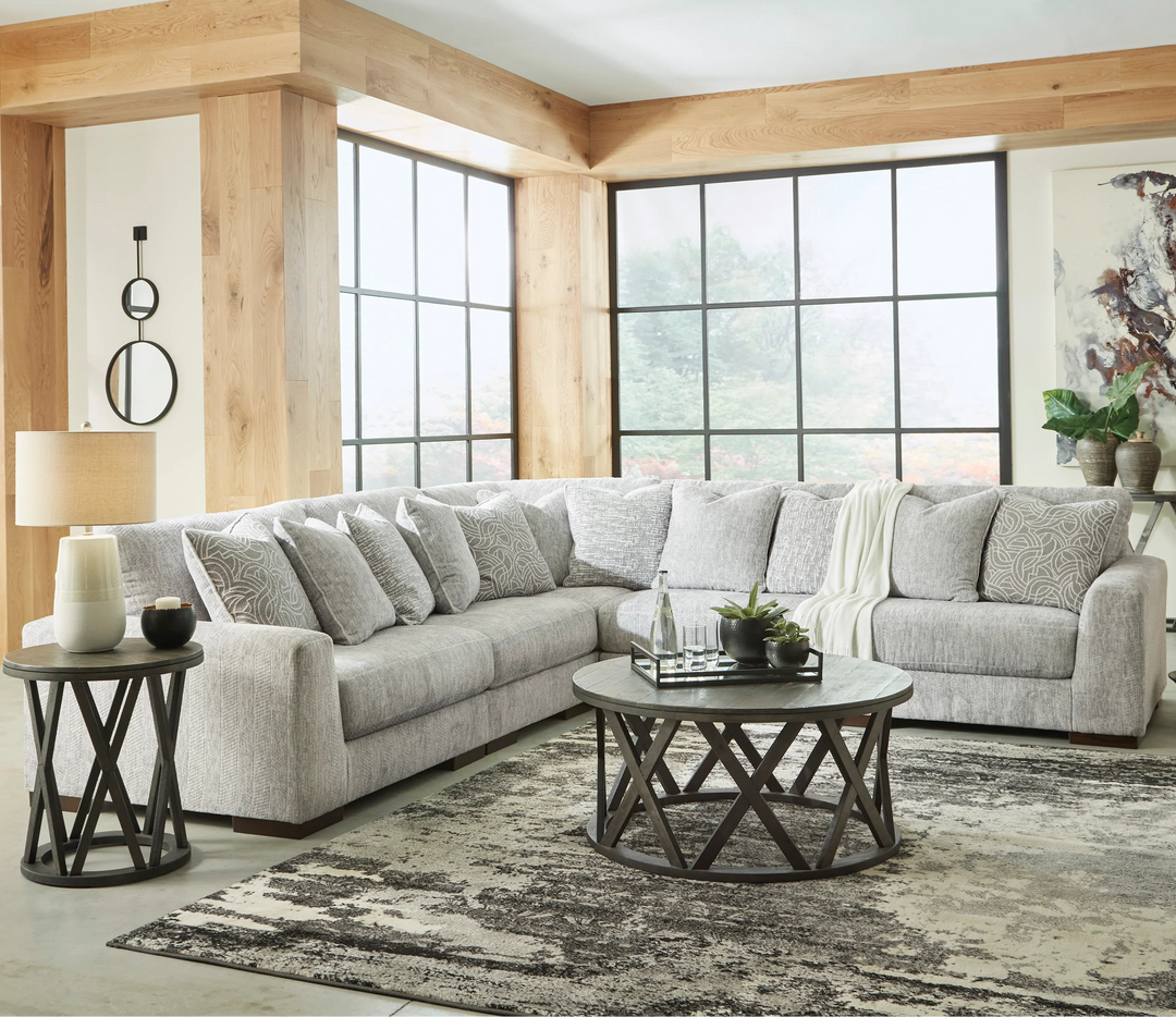 14404S3 Regent Park 5-Piece Sectional Sofa in Fabric Upholstery - Pewter | Signature Design By Ashley