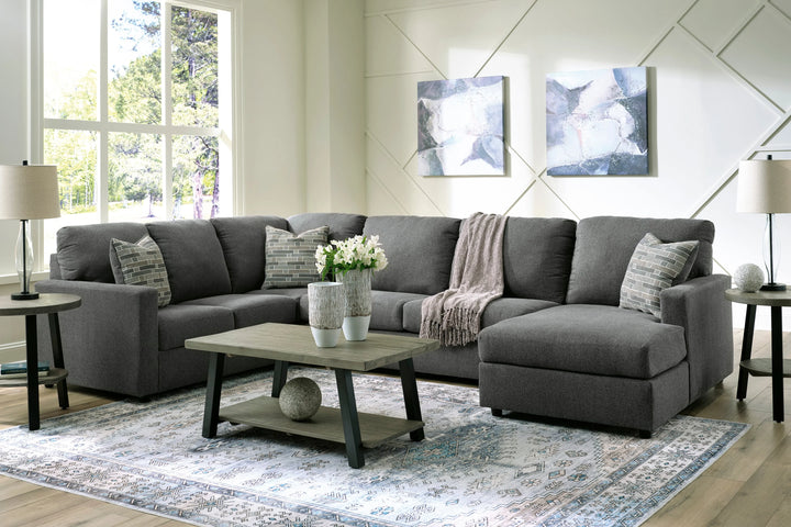Edenfield 3-Piece Sectional Sofa In Fabric Upholstery - Charcoal | Signature Design By Ashley