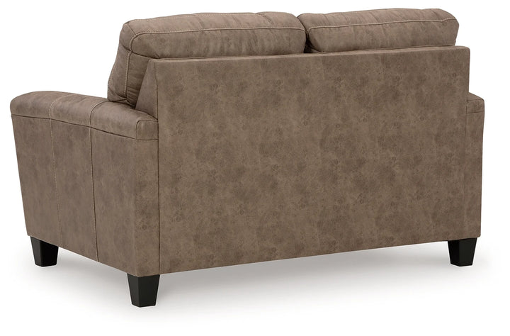 9400435 Navi Loveseat in Leather Upholstery - Fossil | Signature Design By Ashley