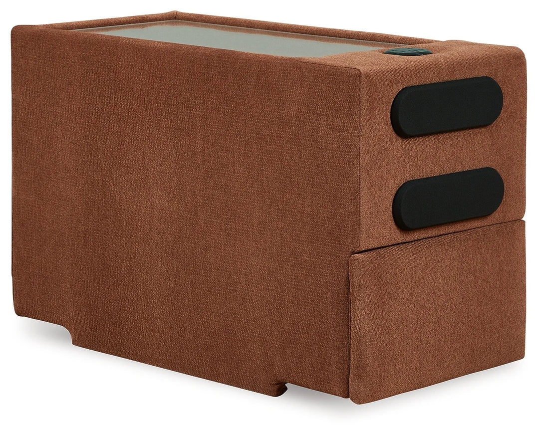 92102S30 Modmax 8-Piece Fabric Sectional Sofa With Storage &amp; Audio System Console - Spice | Signature Design By Ashley