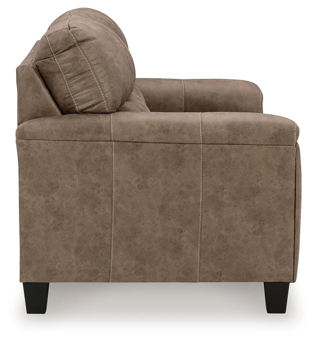 9400435 Navi Loveseat in Leather Upholstery - Fossil | Signature Design By Ashley