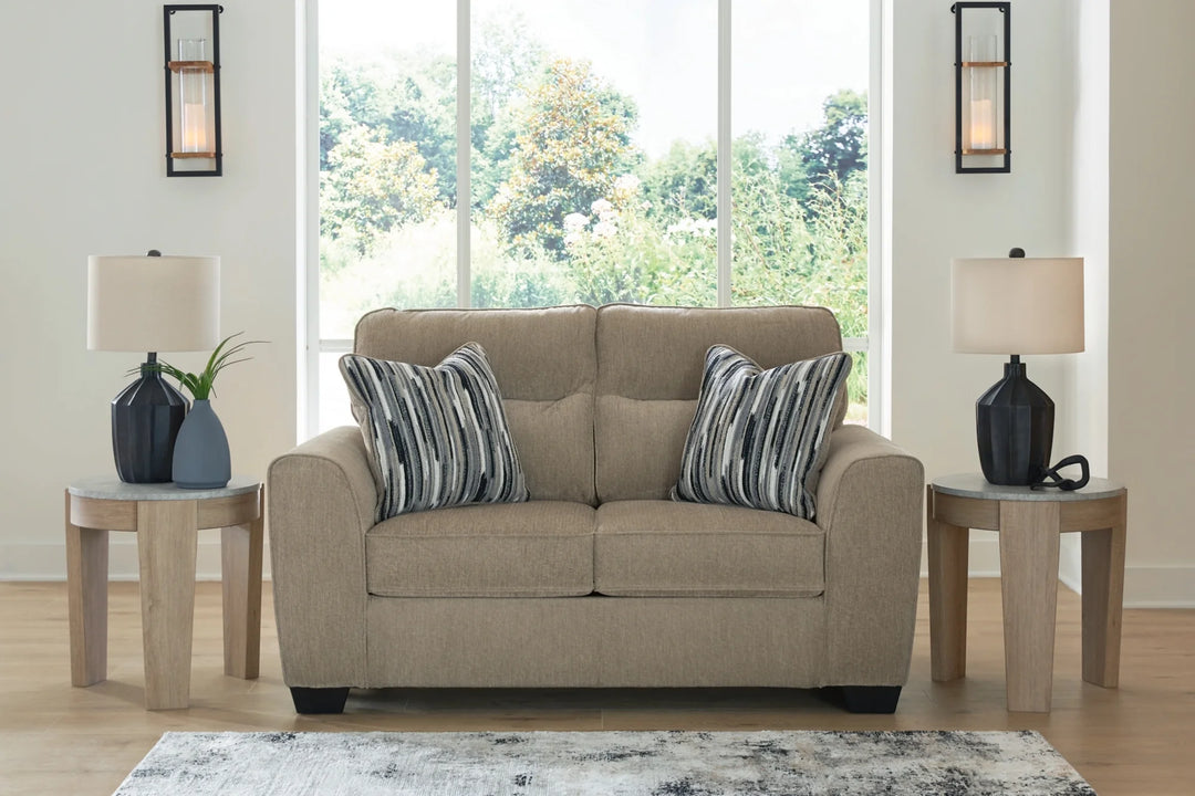 3130435 Olten Loveseat In Fabric Upholstery - Mocha | Benchcraft By Ashley