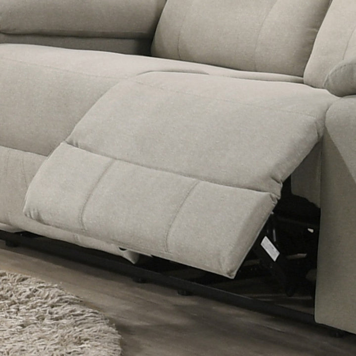 Mason Beige Manual Recliner Loveseat in Fabric Upholstery