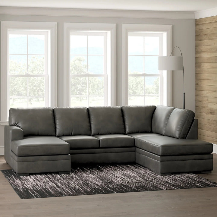 Lofton-Pike 2-Piece Sectional Sofa In Leather Upholstery - Shadow | Signature Design By Ashley