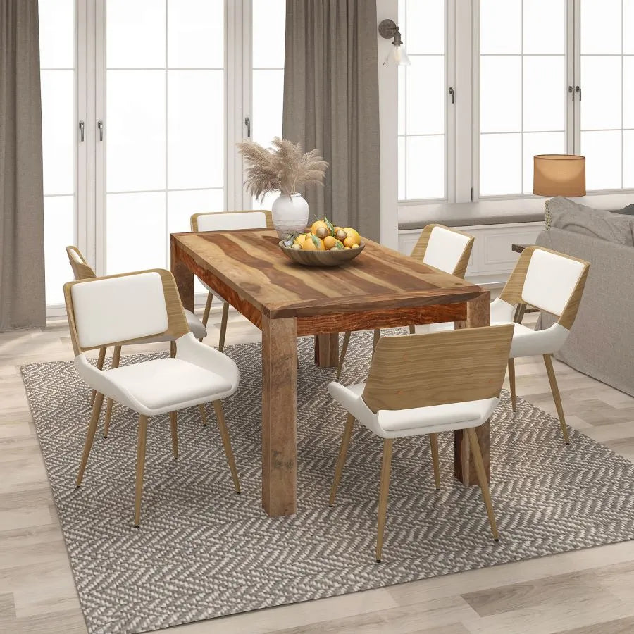 Hudson Wooden Dining Chair In Fabric Upholstery - Beige/ Natural - Close-Up Detail