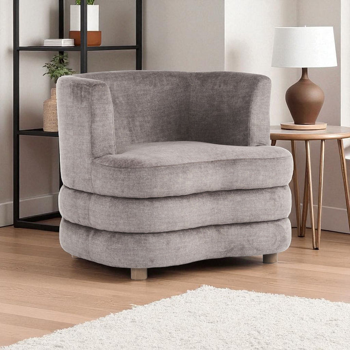 Opra Fabric Upholstered Accent Chair - Dark Taupe
