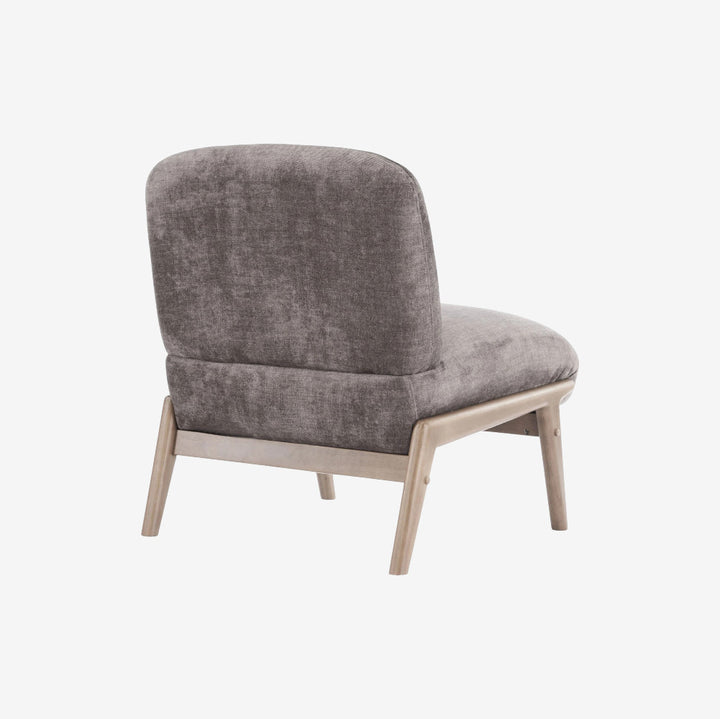 Mira Vintage Style Oversized Accent Chair in Fabric Upholstery - Dark Taupe/ Walnut