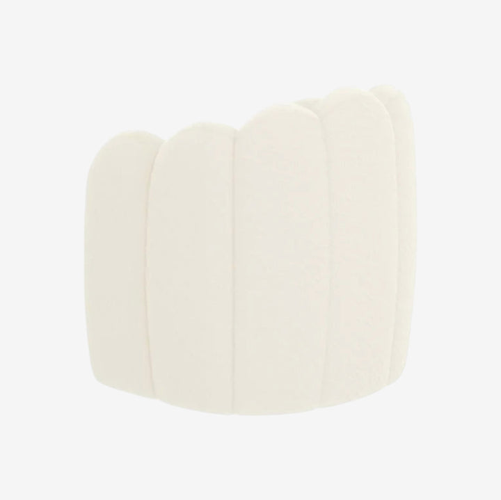 Jackson Bucket Style Accent Chair in Faux Fur Upholstery - Ivory