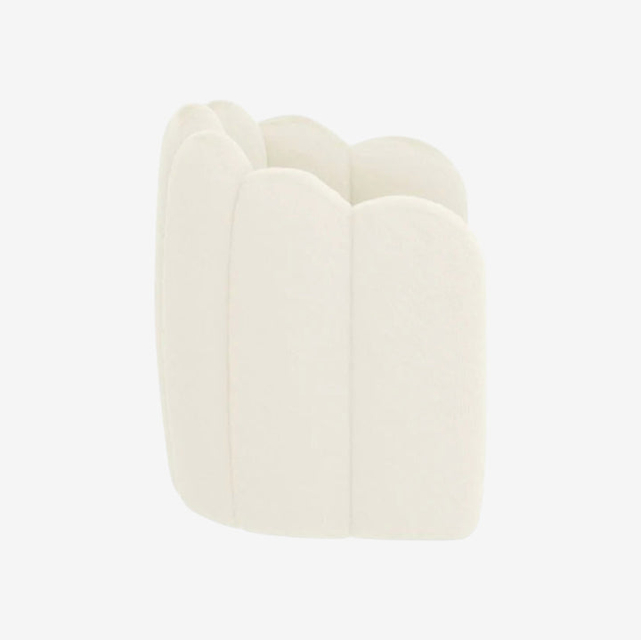 Jackson Bucket Style Accent Chair in Faux Fur Upholstery - Ivory