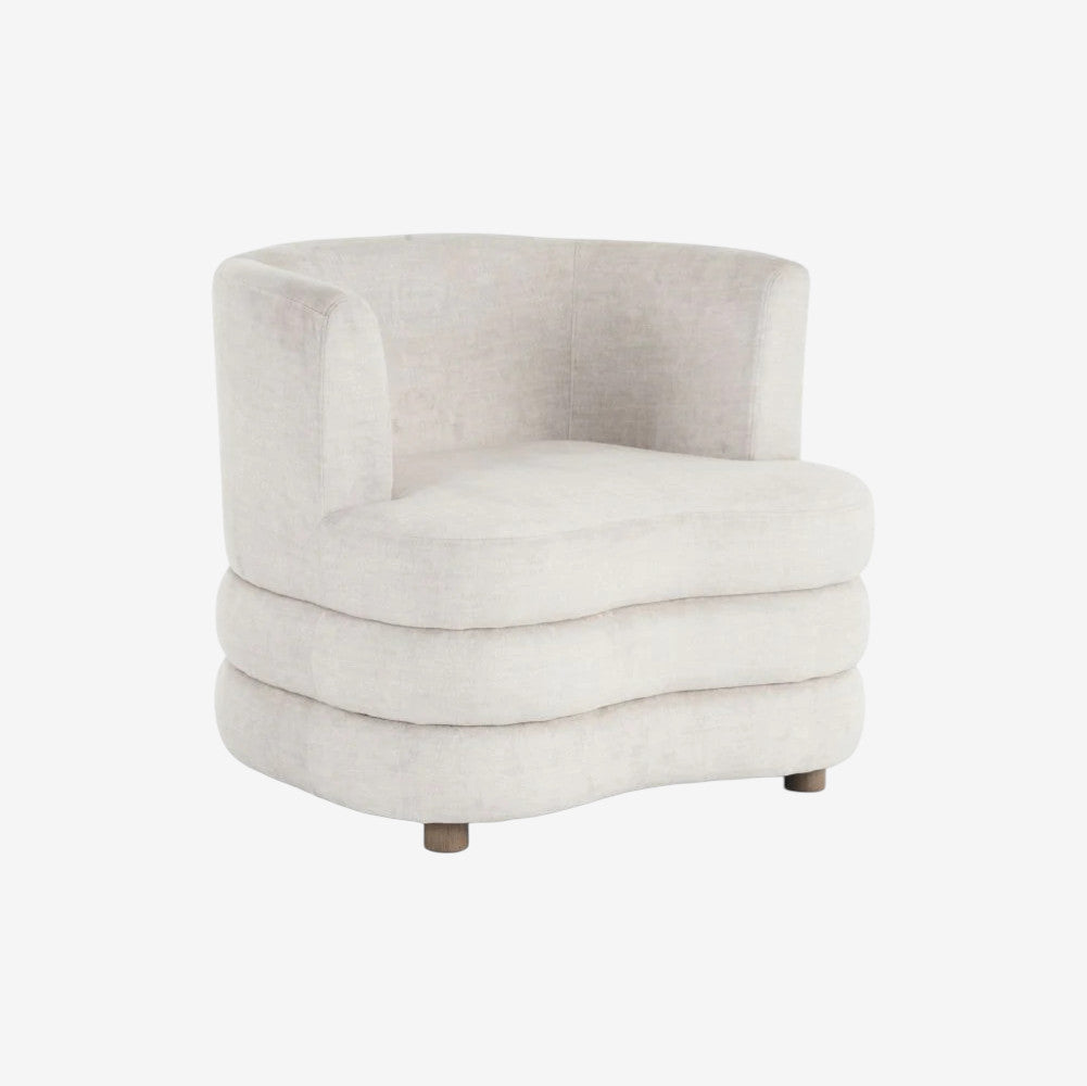Opra Fabric Upholstered Accent Chair - Beige