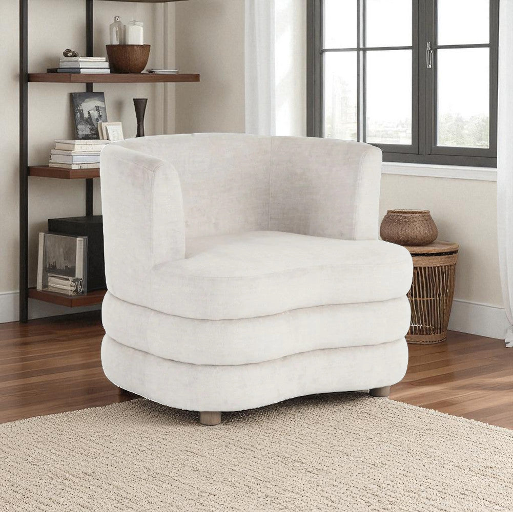Opra Fabric Upholstered Accent Chair - Beige