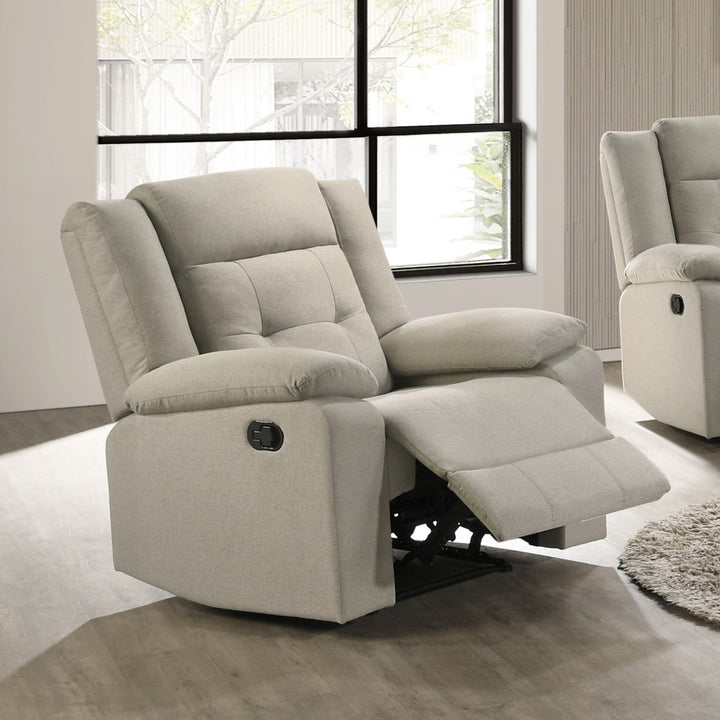 Reina Manual Recliner Chair in Fabric Upholstery - Beige