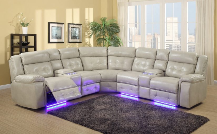Regent Fresh Air Leather LED Power Recliner Sectional