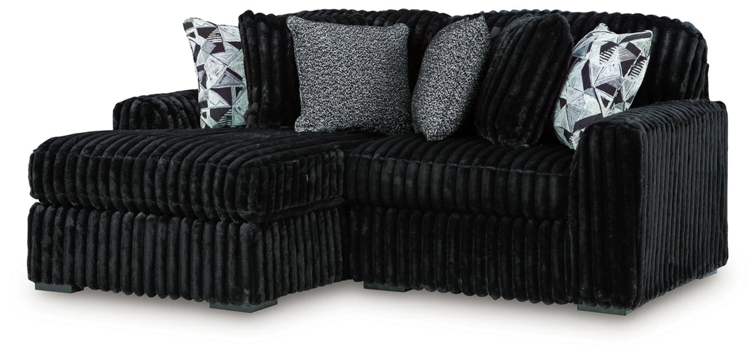 Midnight-madness 2-Piece Fabric Sectional Sofa With Chaise - Onyx | Signature Design By Ashley
