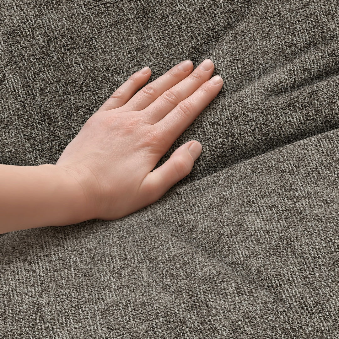 Miar Brown L-Shaped Sectional Sofa In Fabric Upholstery With Chaise