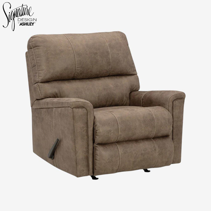 9400425C Navi Rocker Recliner Chair in Leather Upholstery - Fossil | Signature Design By Ashley