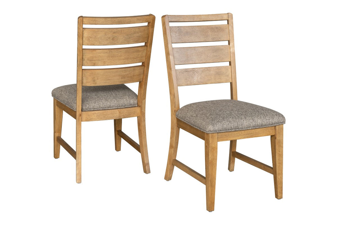 Terra Wooden Dining Table Set For 6 With Fabric Upholstered Chairs - Oak
