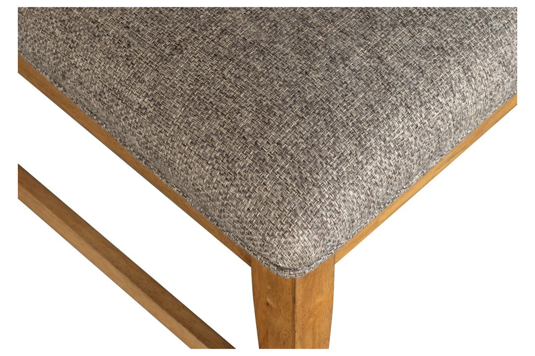 Terra Wooden Dining Table Set For 6 With Fabric Upholstered Chairs - Oak