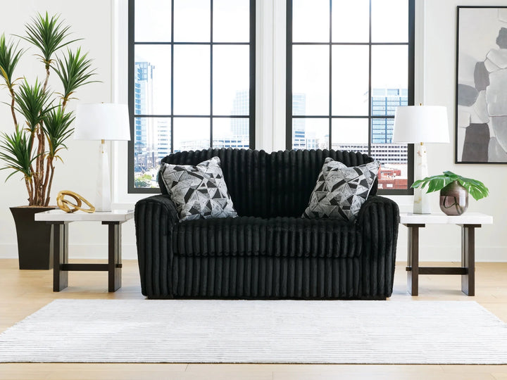 9810335 Midnight-madness Loveseat In Fabric Upholstery - Onyx | Signature Design By Ashley